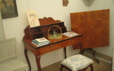 Skrivbord med uppsats, mahogny